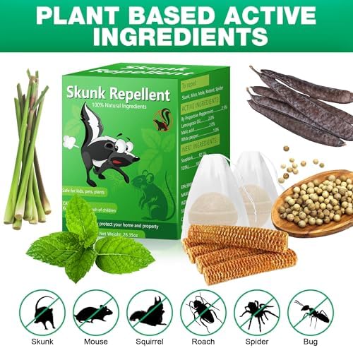 Paquete de 24 Bolas Repelentes de Zorrillos, Repelente Natural de Menta, Humano para Mantener Zorrillos, Ardillas, Ratones y Topos Fuera del Jardín y - imagen 2