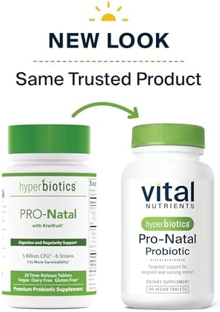 Probioticos Prenatales Hyperbiotics Vital Nutrients Pro-Natal para Mujeres | Apoyo para Náuseas, Distensión y Gases | Vegano, Sin Gluten, Lácteos y - imagen 2