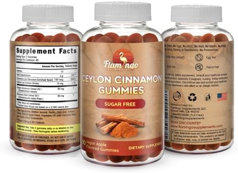 Gomitas de Canela Ceylon Sin Azúcar Flamingo Supplements - Regulación de Azúcar, Neuroprotectoras con Cromo y Corteza de Canela - 90 Masticables - imagen 5