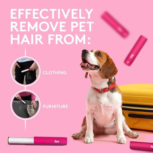 Rodillo Quitapelusas Retráctil Flint Classic Rosa con 90 Hojas Extra Adhesivas, Pequeño y Portátil, Ideal para Remover Pelo de Mascotas, Perfecto - imagen 6