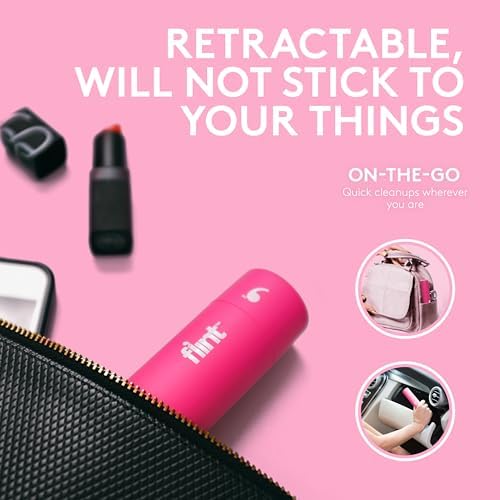 Rodillo Quitapelusas Retráctil Flint Classic Rosa con 90 Hojas Extra Adhesivas, Pequeño y Portátil, Ideal para Remover Pelo de Mascotas, Perfecto - imagen 7