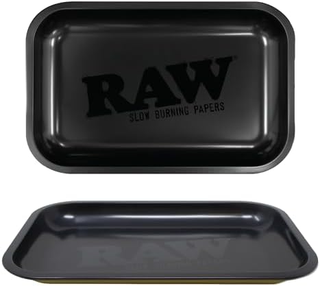 Set de Regalo para Fumadores: Bandeja de Rolling RAW Negra Mate 10.8 x 6.9, Cenicero RAW, Contenedor a Prueba de Olores THE BOAT, Papeles Orgánicos - imagen 2