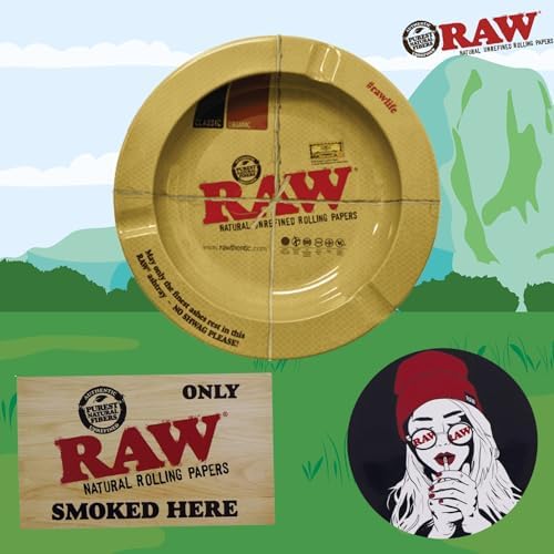 Set de Regalo para Fumadores: Bandeja de Rolling RAW Negra Mate 10.8 x 6.9, Cenicero RAW, Contenedor a Prueba de Olores THE BOAT, Papeles Orgánicos - imagen 7