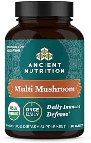 Suplemento de Hongos Ancient Nutrition, Tabletas Orgánicas de Múltiples Hongos para Apoyo Inmunológico, 30 Contenidos, Libre de Gluten, Paleo y Keto - imagen 1