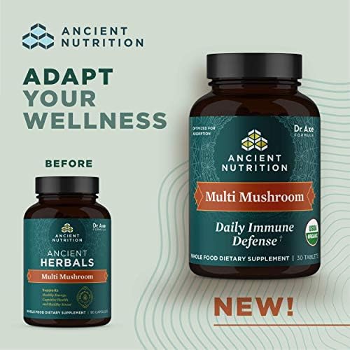 Suplemento de Hongos Ancient Nutrition, Tabletas Orgánicas de Múltiples Hongos para Apoyo Inmunológico, 30 Contenidos, Libre de Gluten, Paleo y Keto - imagen 2
