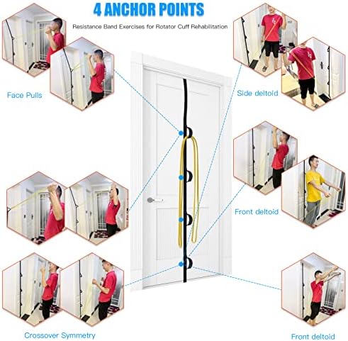 Sistema de poleas para rehabilitación de hombro ATENTO con mangos de espuma │ Polea para brazo con correa de puerta multi-anclaje para ejercicios de - imagen 5
