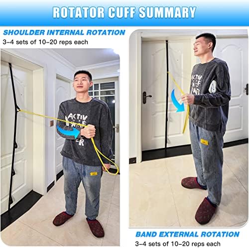 Sistema de poleas para rehabilitación de hombro ATENTO con mangos de espuma │ Polea para brazo con correa de puerta multi-anclaje para ejercicios de - imagen 6