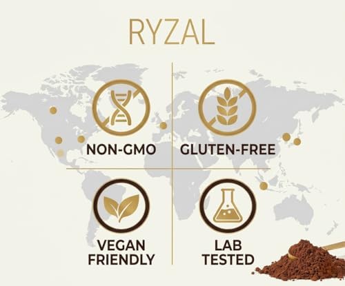 Café de Hongo RYZAL, Instantáneo Orgánico para Mayor Enfoque y Energía, con Cordyceps, Reishi, Shitake, Cola de Pavo, Trompeta Rey y Melena de León | - imagen 5