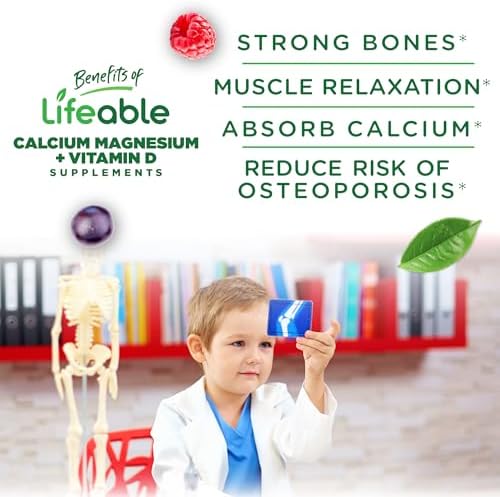 Gomitas de Calcio, Magnesio y Zinc para Niños Lifeable | Suplemento de Calcio con Vitamina D3 | 90 Gomitas para la Salud Ósea - imagen 3