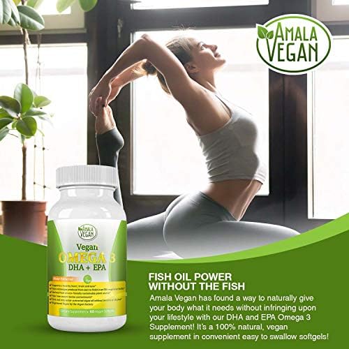 Suplemento POTENT VEGAN OMEGA 3: ¡Mejor que el aceite de pescado! Aceite de algas extraído de agua, DHA, EPA, DPA, No GMO, Mejora sistema inmune, - imagen 2