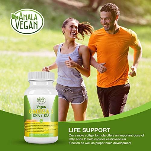Suplemento POTENT VEGAN OMEGA 3: ¡Mejor que el aceite de pescado! Aceite de algas extraído de agua, DHA, EPA, DPA, No GMO, Mejora sistema inmune, - imagen 3