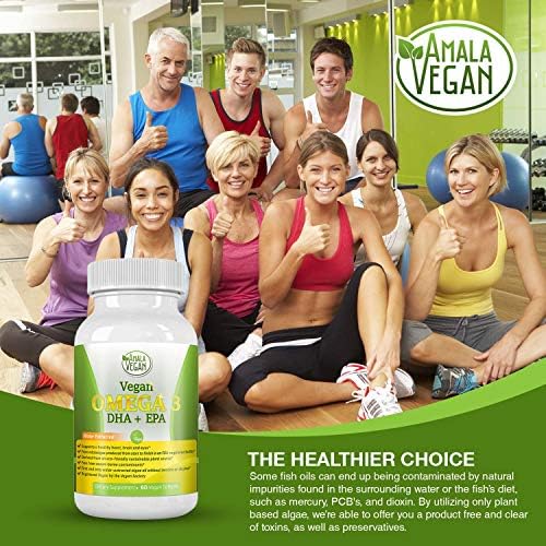Suplemento POTENT VEGAN OMEGA 3: ¡Mejor que el aceite de pescado! Aceite de algas extraído de agua, DHA, EPA, DPA, No GMO, Mejora sistema inmune, - imagen 4