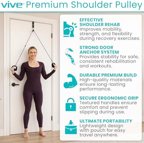 Polea Vive para Hombros en Terapia Física con Bolsa de Transporte - Sistema de Rehabilitación para Hombros - Equipamiento para Fortalecimiento de - imagen 2