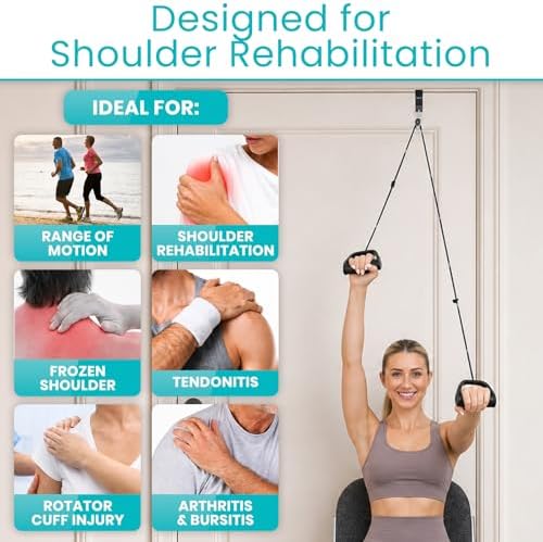 Polea Vive para Hombros en Terapia Física con Bolsa de Transporte - Sistema de Rehabilitación para Hombros - Equipamiento para Fortalecimiento de - imagen 3