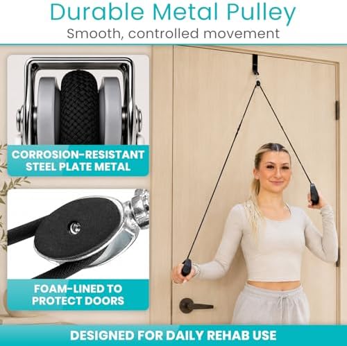 Polea Vive para Hombros en Terapia Física con Bolsa de Transporte - Sistema de Rehabilitación para Hombros - Equipamiento para Fortalecimiento de - imagen 4