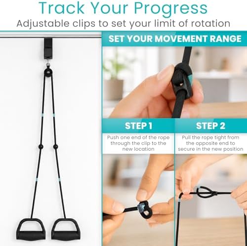Polea Vive para Hombros en Terapia Física con Bolsa de Transporte - Sistema de Rehabilitación para Hombros - Equipamiento para Fortalecimiento de - imagen 5