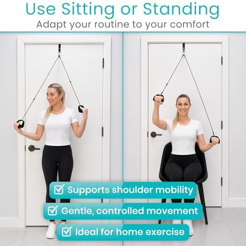 Polea Vive para Hombros en Terapia Física con Bolsa de Transporte - Sistema de Rehabilitación para Hombros - Equipamiento para Fortalecimiento de - imagen 7