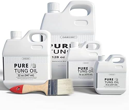 Aceite de Tung 32oz 100% Puro OAIEGSD para Madera Exterior con Brocha, Grado Alimenticio, Sellador Natural Impermeable para Tablas de Cortar y - imagen 7
