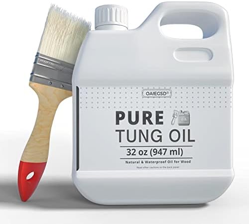 Aceite de Tung 32oz 100% Puro OAIEGSD para Madera Exterior con Brocha, Grado Alimenticio, Sellador Natural Impermeable para Tablas de Cortar y - imagen 8