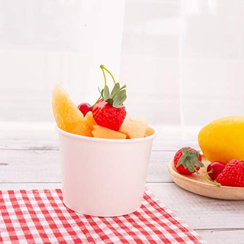 Tazas de Papel para Helado GSM Brands - Paquete de 100 - 12 oz Bowls Desechables para Postres Fríos o Calientes, Tazas para Sundae y Yogur Congelado, - imagen 3