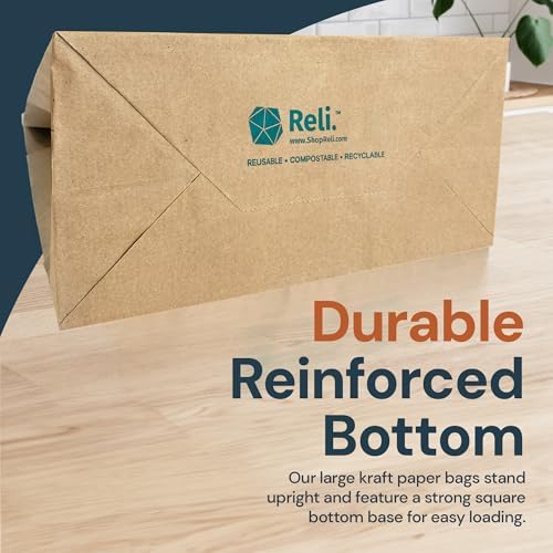 Bolsas de Papel Kraft con Asa Reli. 10x5x13 in. | Paquete de 110 | Perfectas para Regalos, Compras, Fiestas y Manualidades - imagen 5