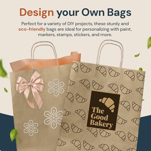 Bolsas de Papel Kraft con Asa Reli. 10x5x13 in. | Paquete de 110 | Perfectas para Regalos, Compras, Fiestas y Manualidades - imagen 6
