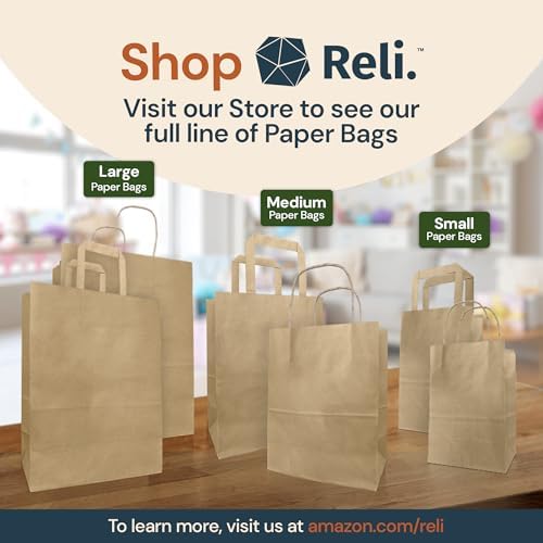 Bolsas de Papel Kraft con Asa Reli. 10x5x13 in. | Paquete de 110 | Perfectas para Regalos, Compras, Fiestas y Manualidades - imagen 8