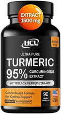 Extracto de Cúrcuma y Curcumina 1500mg – Dosis Completa de 95% Curcuminoides con Pimienta Negra, Jengibre y Canela – Suplemento de Alta Absorción – - imagen 1