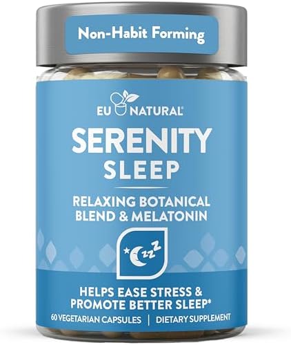 Serenity Sleep Suplemento Natural para Dormir - Mezcla Potente de Magnesio, Raíz de Valeriana y Melatonina - 60 Cápsulas Veganas - imagen 1