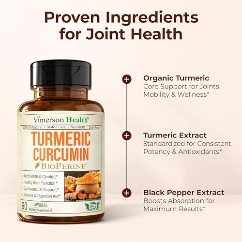 Suplemento de Cúrcuma y Curcumina - 1200 mg de Cúrcuma Orgánica + Extracto de Cúrcuma (95% Curcuminoides) para Soporte Articular y Digestivo - 60 - imagen 5