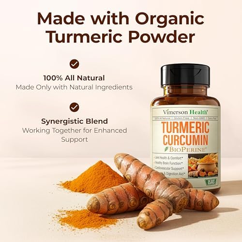 Suplemento de Cúrcuma y Curcumina - 1200 mg de Cúrcuma Orgánica + Extracto de Cúrcuma (95% Curcuminoides) para Soporte Articular y Digestivo - 60 - imagen 8