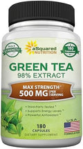 Extracto de Té Verde aSquared Nutrition con EGCG – 180 Cápsulas – 500mg por Cápsula – 75% Polifenoles, 45% EGCG – Soporte Antioxidante, Salud - imagen 1