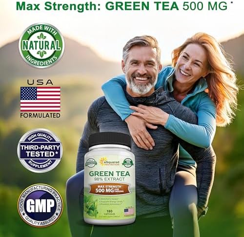 Extracto de Té Verde aSquared Nutrition con EGCG – 180 Cápsulas – 500mg por Cápsula – 75% Polifenoles, 45% EGCG – Soporte Antioxidante, Salud - imagen 2