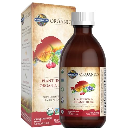 Garden of Life Organics Hierro de Planta y Hierbas Orgánicas - Hierro de Origen Vegetal + Hierbas (Líquido de Arándano-Lima) 8oz - imagen 3