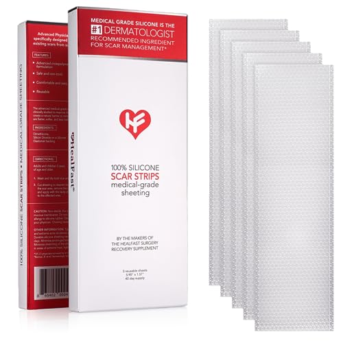 Tiras de Silicona HealFast para Cicatrices - 5 Hojas de Silicona Médica Avanzada para Cirugías, Cesáreas, Keloides y Cicatrices Hipertróficas - imagen 1
