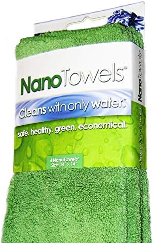 Paquete de 4 Paños Nano para Limpiar - Limpia Solo con Agua - Elimina Polvo, Derrames y Suciedad al Instante sin Químicos, 14x14” Color Verde - imagen 1