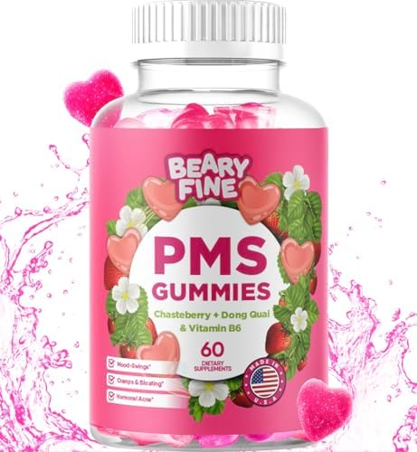 Gomitas Beary Fine para el Síndrome Premenstrual - Vitaminas para Mujeres y Adolescentes - Alivio de Cólicos, Hinchazón y Cambios de Humor - Hecho en - imagen 1