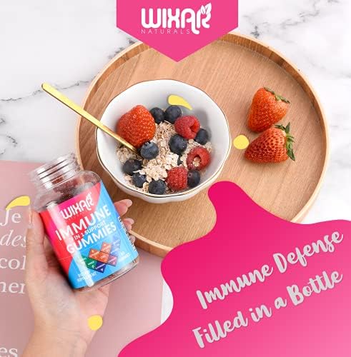 Gomitas WIXAR NATURALS 9 en 1 para el Sistema Inmunológico con Saúco, Vitaminas C&D, Zinc, Cúrcuma, Jengibre, Equinácea, Astrágalo y Musgo Marino - - imagen 5