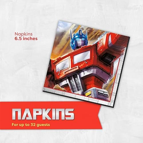Platos y Servilletas de Transformers para 32 | Decoraciones de Cumpleaños Oficiales de Transformers para Fiesta - imagen 4