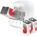 Cargador de Baterías de Litio EBL de 4 Bahías con 4 Baterías Recargables de 9V 600mAh - imagen 1