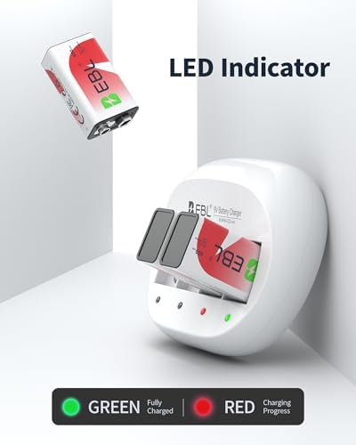 Cargador de Baterías de Litio EBL de 4 Bahías con 4 Baterías Recargables de 9V 600mAh - imagen 7
