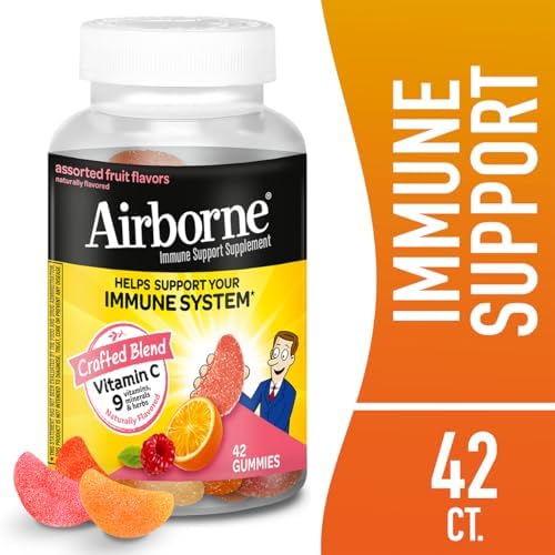 Gomitas Airborne de 750mg de Vitamina C para el Sistema Inmunológico, Sabor Frutas Variadas, Sin Gluten, 42 Gomitas (Paquete de 2) - imagen 2