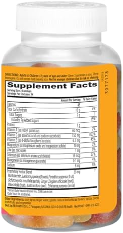 Gomitas Airborne de 750mg de Vitamina C para el Sistema Inmunológico, Sabor Frutas Variadas, Sin Gluten, 42 Gomitas (Paquete de 2) - imagen 4