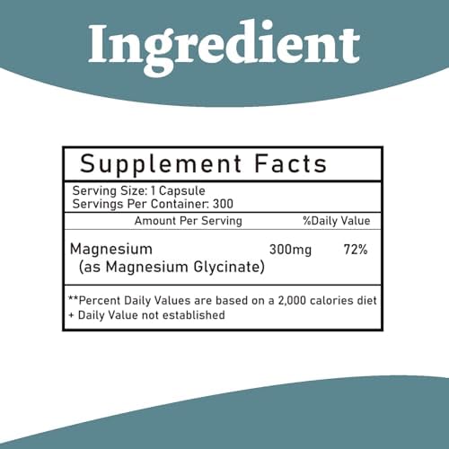 Suplemento de Magnesio Bumjazz - Magnesio Glicinato 300mg - 100% Quelado para Alta Absorción - Suplemento Mineral Vegano - 300 Cápsulas - imagen 2