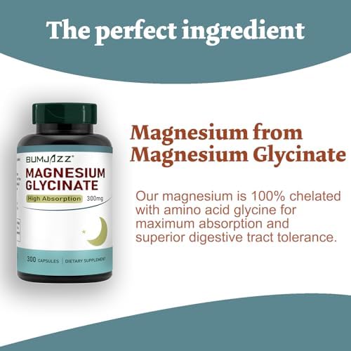 Suplemento de Magnesio Bumjazz - Magnesio Glicinato 300mg - 100% Quelado para Alta Absorción - Suplemento Mineral Vegano - 300 Cápsulas - imagen 4