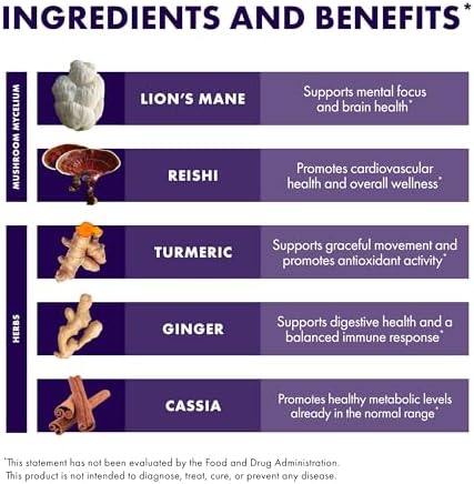 Host Defense MycoBotanicals Polvo para el Cerebro y Cuerpo - Suplemento Digestivo e Inmunológico con Melena de León y Hongo Reishi - 3.5 oz (33 - imagen 6