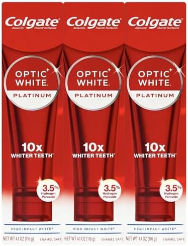 Pasta de Dientes Colgate Optic White High Impact White, Sabor Menta Fresca, 4 Oz, Paquete de 3 Tubos - imagen 1