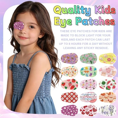120 Piezas de Parche Adhesivo para Ojos para Niños y Niñas, Algodón Suave y Transpirable, 15 Diseños Lindos, 8 Piezas de Cada Estilo - imagen 4