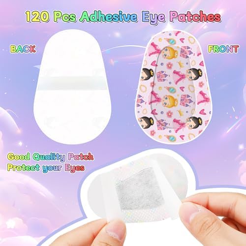 120 Piezas de Parche Adhesivo para Ojos para Niños y Niñas, Algodón Suave y Transpirable, 15 Diseños Lindos, 8 Piezas de Cada Estilo - imagen 5