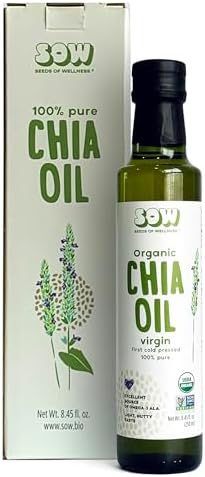 Seeds of Wellness - Aceite de Semilla de Chía Orgánico, Nutrientes Esenciales, Ácidos Grasos Omega-3 ALA, Prensado en Frío, Sin Refinar, 8.45 Fl Oz - imagen 1